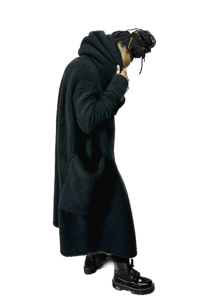 Oversized Hooded Sherpa Teddy Coat