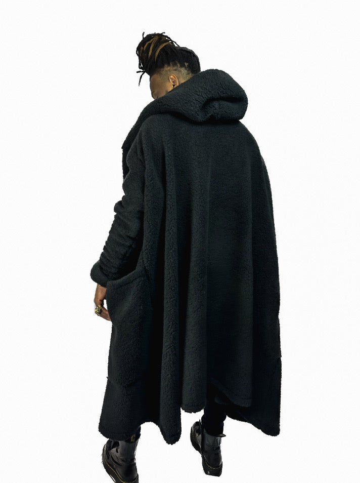 Oversized Hooded Sherpa Teddy Coat